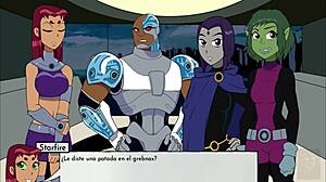 Kitten breaks Starfire's ass with anal in 18titans chapter 3