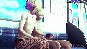 Harley quinn showing her femboy skills with hand and mouth? sissy japanese yaoi action!