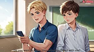 he brought a classmate home for some anime hentai fun with big tits and monster cock