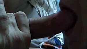 Milf takes big cock deep in throat