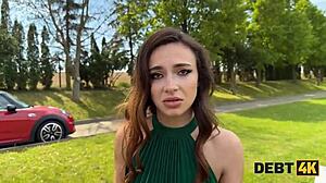 In this debt payback, the bitch gets seduced outdoors