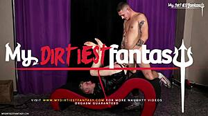 cute twink slave suspended upside down, getting fucked and milked after cbt.