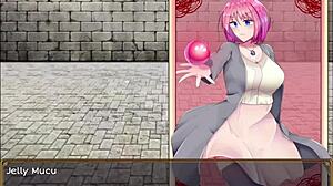 Exploring witch's castle with suspicious men in anime