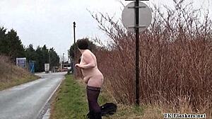 Fat amateur flasher emmas public exhibitionism and voyeur bbw babe outdoors nude