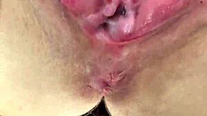 i stretch my big clit pussy with dildo