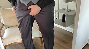 Yuri gaucho shows off his big gay dick in front of the mirror