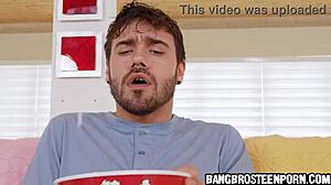 Nade chills with stepsister for a steamy movie night