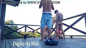 suruba on the balcony with that gorgeous redhead getting banged hard