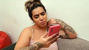 This sexy Latina gives it up raw to her husband's buddy while he's at work