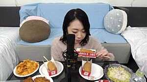 Asian babe creates lewd bubble titty fuck sounds in homemade ASMR session