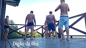 suruba on the balcony with that gorgeous redhead getting banged hard