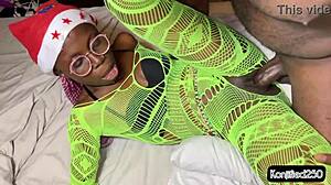 Intensely fucked petite pussy on christmas