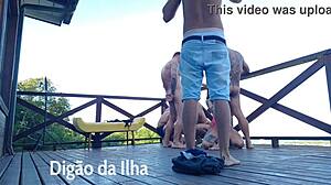 suruba on the balcony with that gorgeous redhead getting banged hard