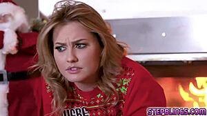 Stepbro rides stepsisters in bedroom with licking and blowjob