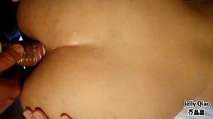 Shemale Bends Over for Intense Doggy Anal with Asian Transsexual in Lingerie