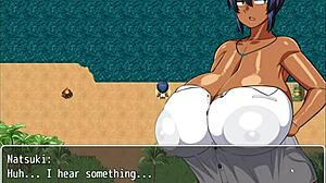 Tanned girl natsuki in hentai game ep 41, getting bred by all men for pregnant ending.