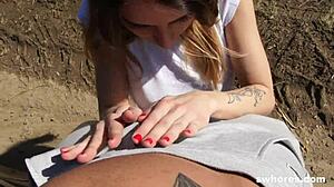 Very skinny european prostitute gets fucked cheap on the street 😈