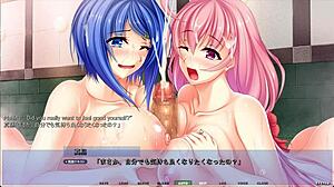 In akumeru family harem route, dual step-sisters titfuck the protagonist