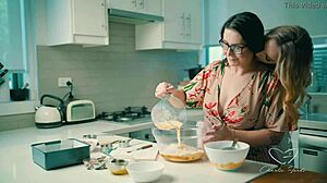 Charlie Forde Teases and Licks Chasey's Pussy in Kitchen Full Video