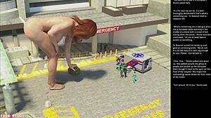 Big apple small gesture in 3D cartoon sex