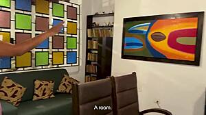 Ebony agent Carla Morelli teases tourist Brian Evans. Rides him hard in Colombia.