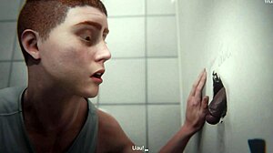 Soldier gets blowjob in army bathroom game animation