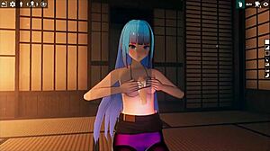 Kadobu weird hentai game pornplay ep 2 futanari girl does footjob to living dildo