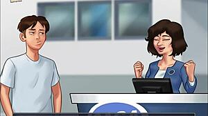 Summertime saga episode 74 with brunette character