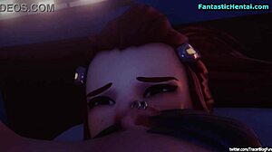 bridgitte and tracer experiment with the machine in hentai 😏