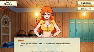 nami is stripping in this hentai game!