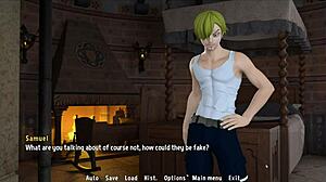 Did raven make sanji swallow his own cum?