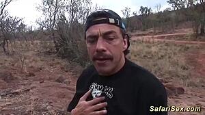 Skinny african milf gets outdoor fucked with big cock deepthroat by german amateur