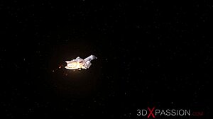 earth orbit sci-fi sex android plays with hot young 18+ blonde in cartoon