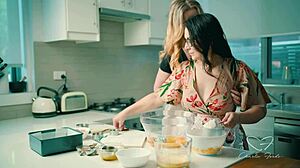 Charlie Forde Teases and Licks Chasey's Pussy in Kitchen Full Video