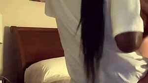 Sexy ebony model with big natural tits dancing interracial 69 face sitting big ass bounces licking pussy compilation