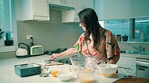 Charlie Forde Teases and Licks Chasey's Pussy in Kitchen Full Video