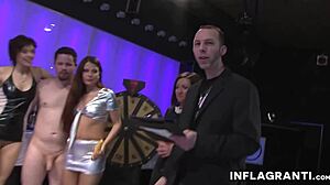 Amateur swingers with brunette and blonde milfs sucking and fucking cocks