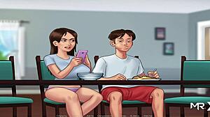 summertimesaga big cucumber blowjob ends with cum inside e2 14