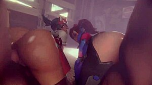 i'm dva vs kiriko in doggystyle action