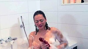 solo bathing shemale tugs high definition tits bath tgirl masturbation transsexual cumshot big tits