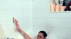 solo bathing shemale tugs high definition tits bath tgirl masturbation transsexual cumshot big tits