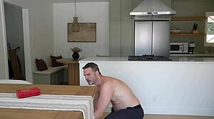 Big Cock Repair Man Drilled My Tight Pussy on Kitchen Table