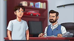 Summertime saga episode 74 with brunette character