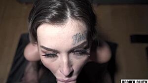 Living school desk begs for throatpie in bedroom submissive sex