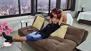 Young Couple Bangs by Window for Neighbors to See!