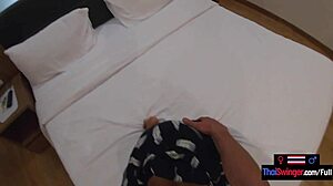 Thai teen 18+ girlfriend sucks big dick in hotel