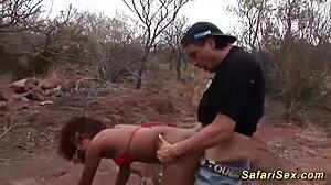 Skinny african milf gets outdoor fucked with big cock deepthroat by german amateur