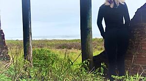 Milf Shocked by Unexpected Public Anal Creampie  