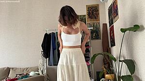 try on haul dresses and skirts with big natural tits?