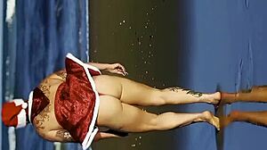 Blonde Mama Noel Gives Ass Gift On Christmas